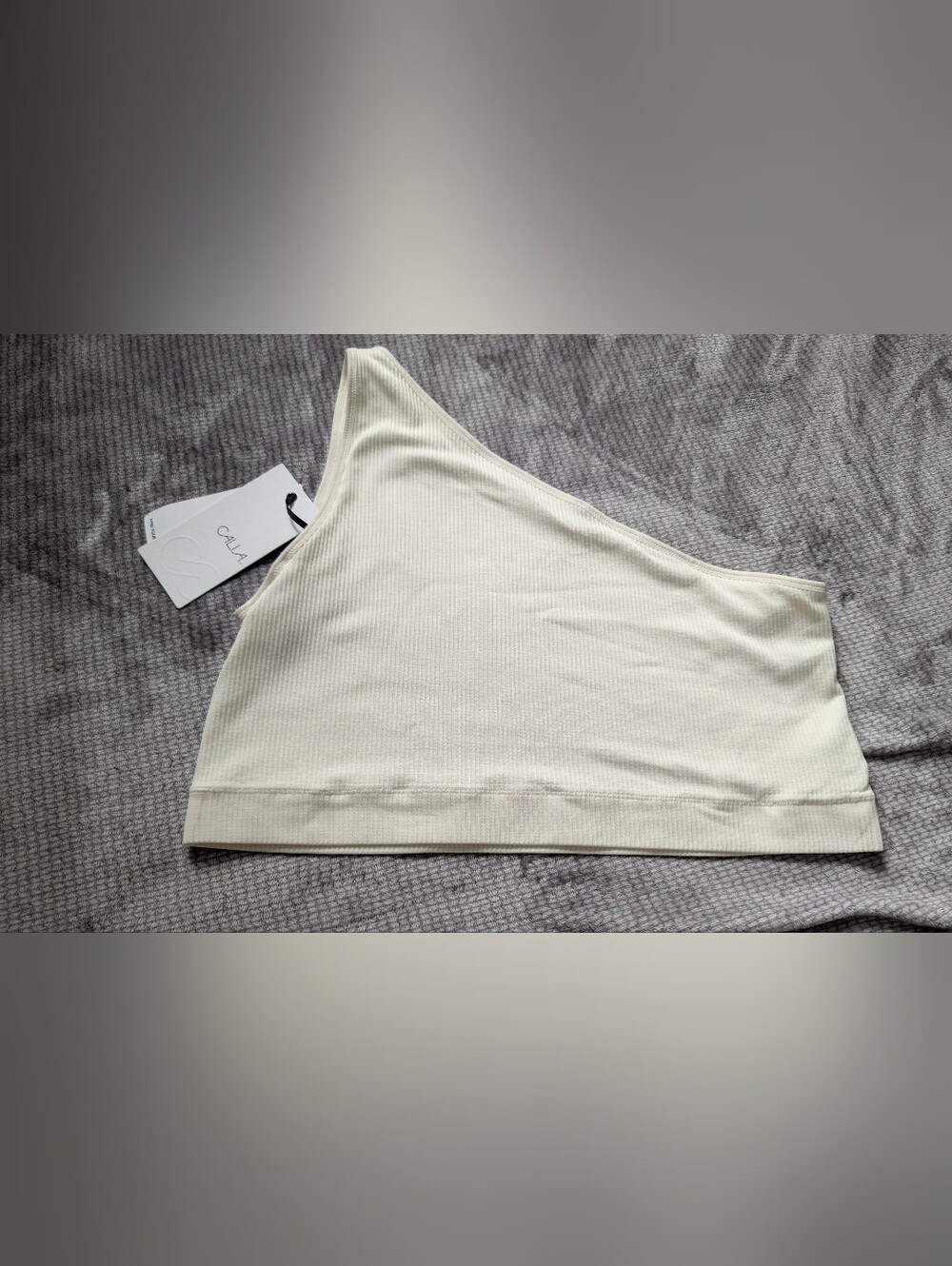 Calia Cloud Cover One-Shoulder Ribbed Bra Top Sz: XXL NWT
